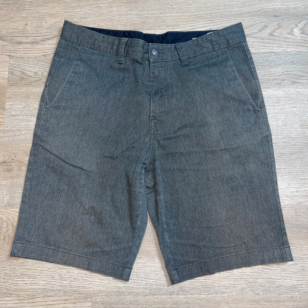 Volcom Mens Frickin Modern Stretch Shorts Size 33 Dark Charcoal Gray Chino Walk